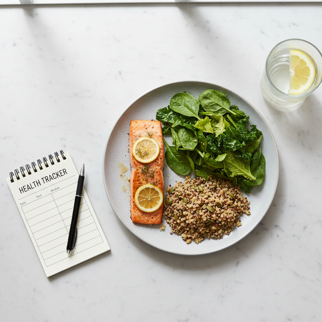 건강한 식단과 혈당 조절을 상징하는 이미지