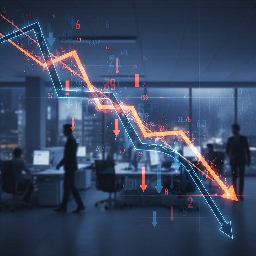 하락하는 그래프와 위기의 게임 개발팀