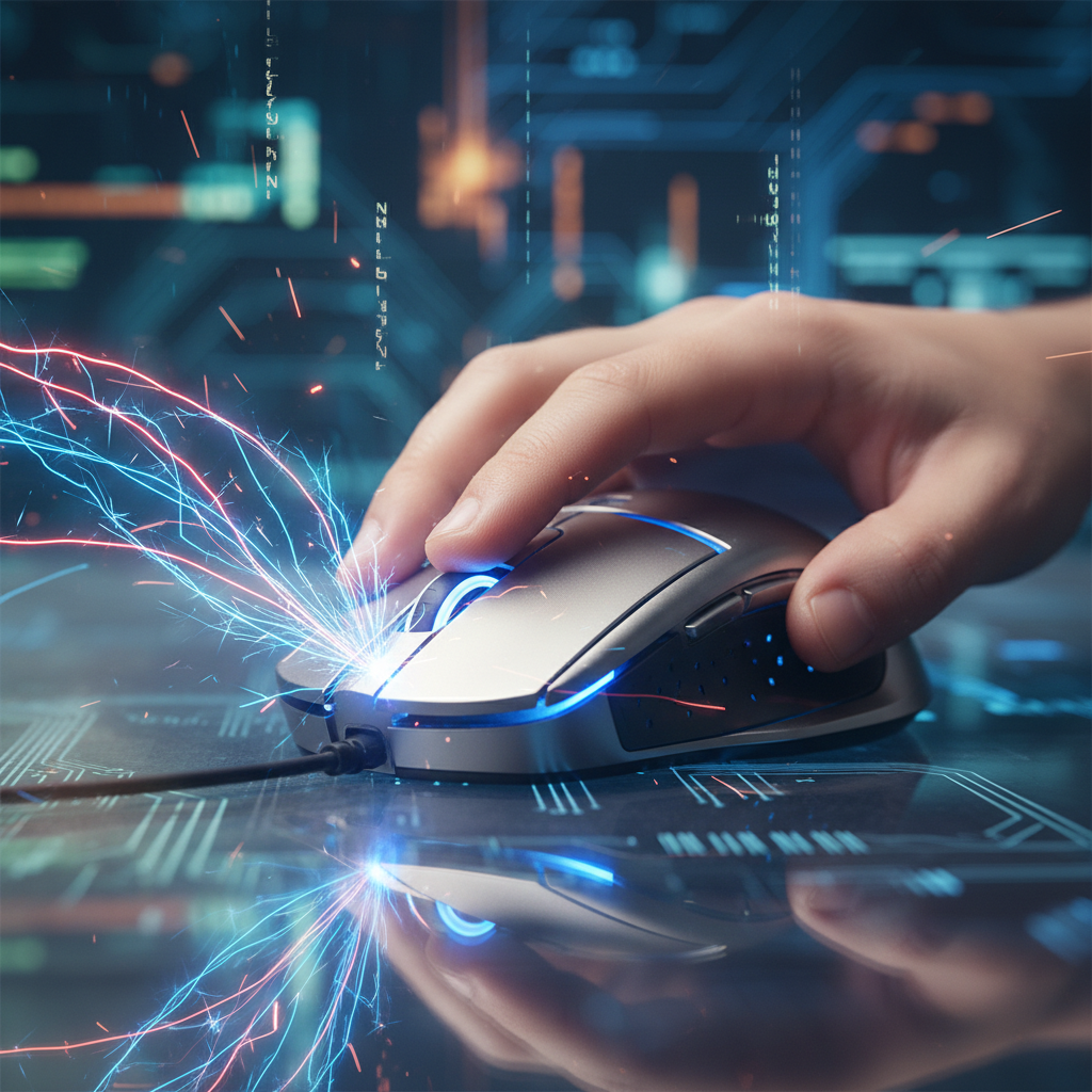 마우스를 더블클릭하는 역동적인 손가락