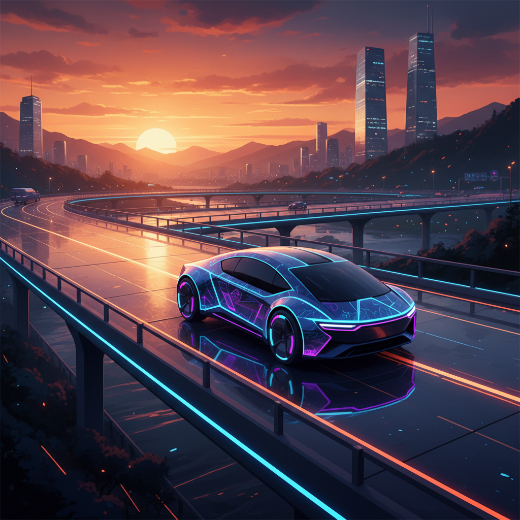 인공지능과 자율주행 기술이 적용된 미래형 자동차