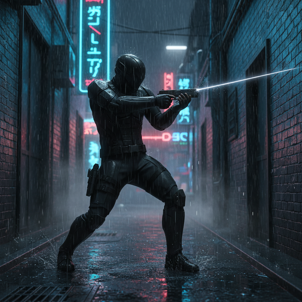 비 내리는 거리에서 벌어지는 화려한 격투 액션