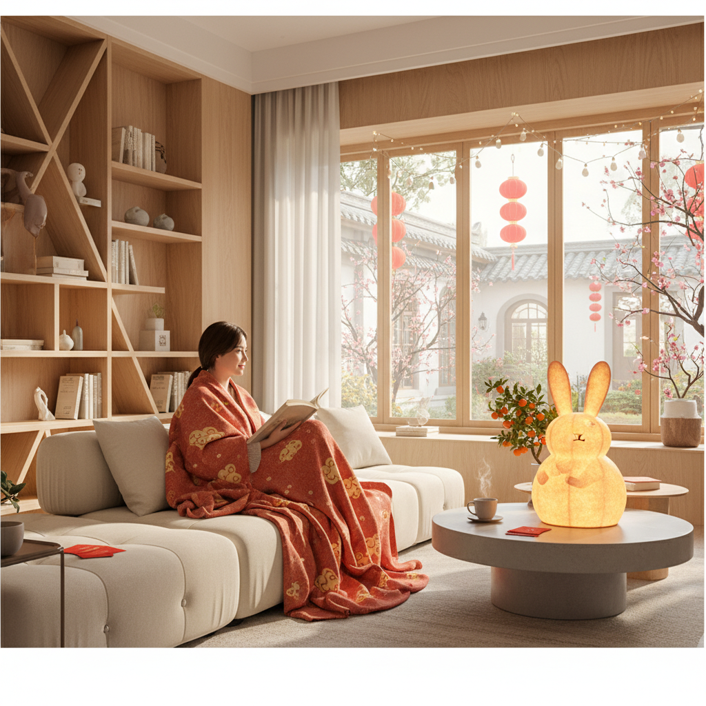 편안한 소파에서 즐기는 여유로운 명절 휴식