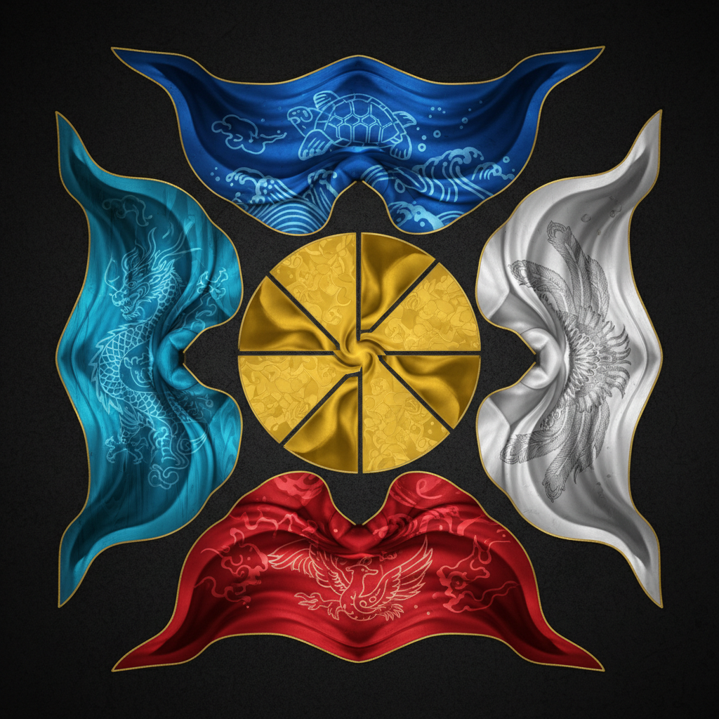 오행과 방위를 상징하는 전통적인 색감