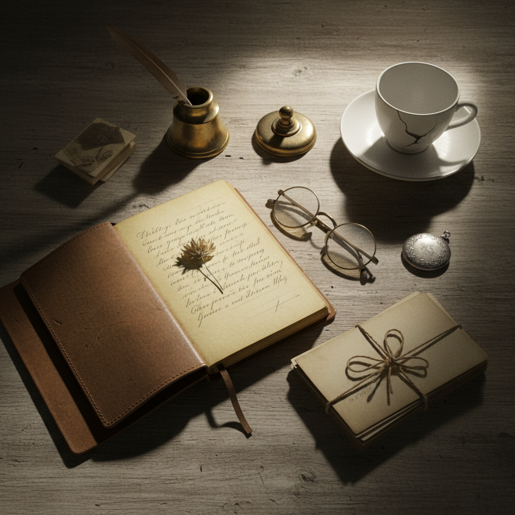 어두운 실내에서 플래시를 터뜨려 찍은 소품들