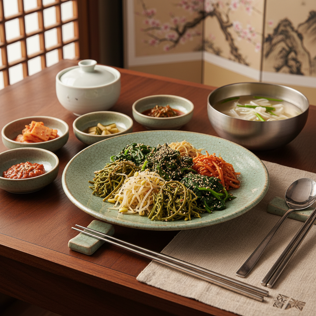 정갈하게 담아낸 원추리 된장무침