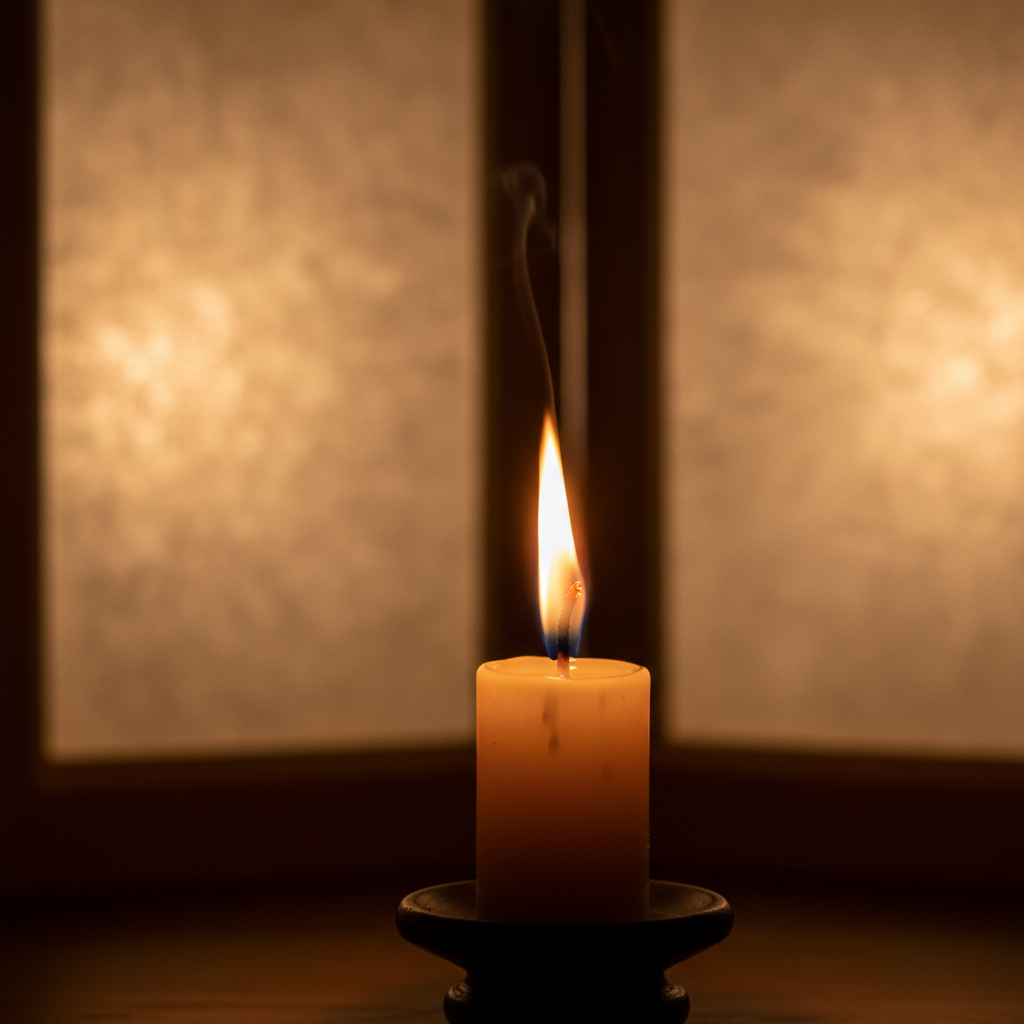 희망을 상징하는 따뜻한 불빛의 촛불