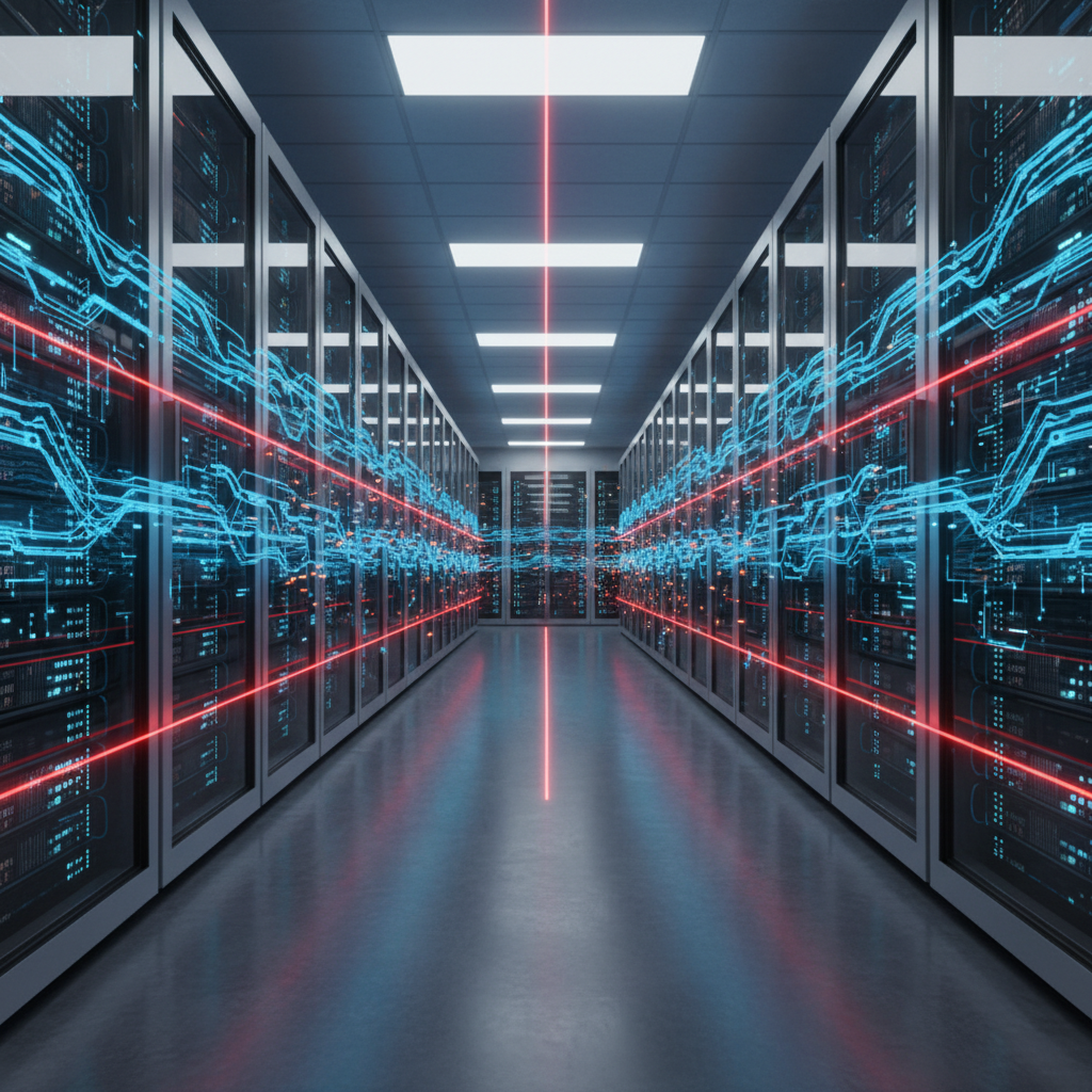 테크 기업의 서버에서 불법 데이터가 실시간으로 차단되는 모습