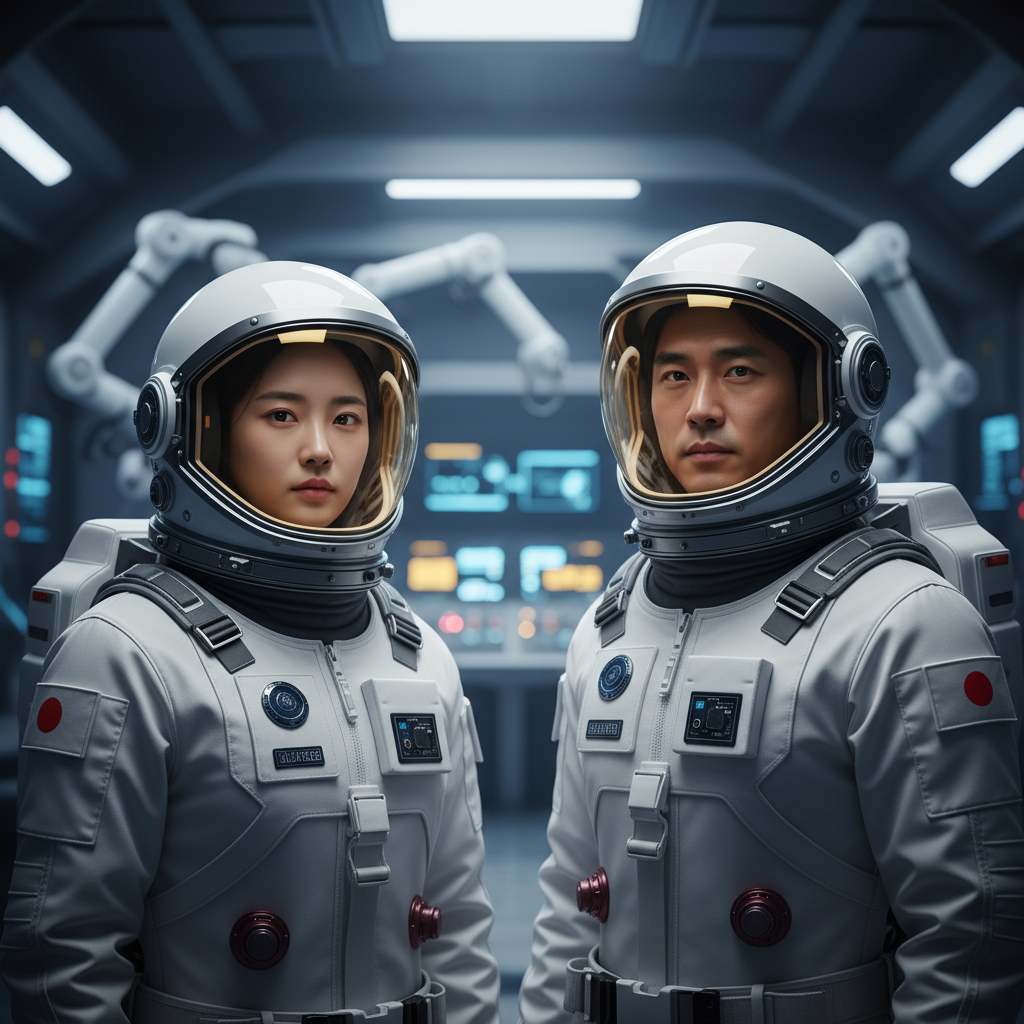 우주 비행사들의 훈련 모습과 결연한 표정