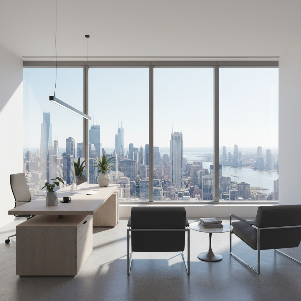 비즈니스 회의실의 차분한 분위기