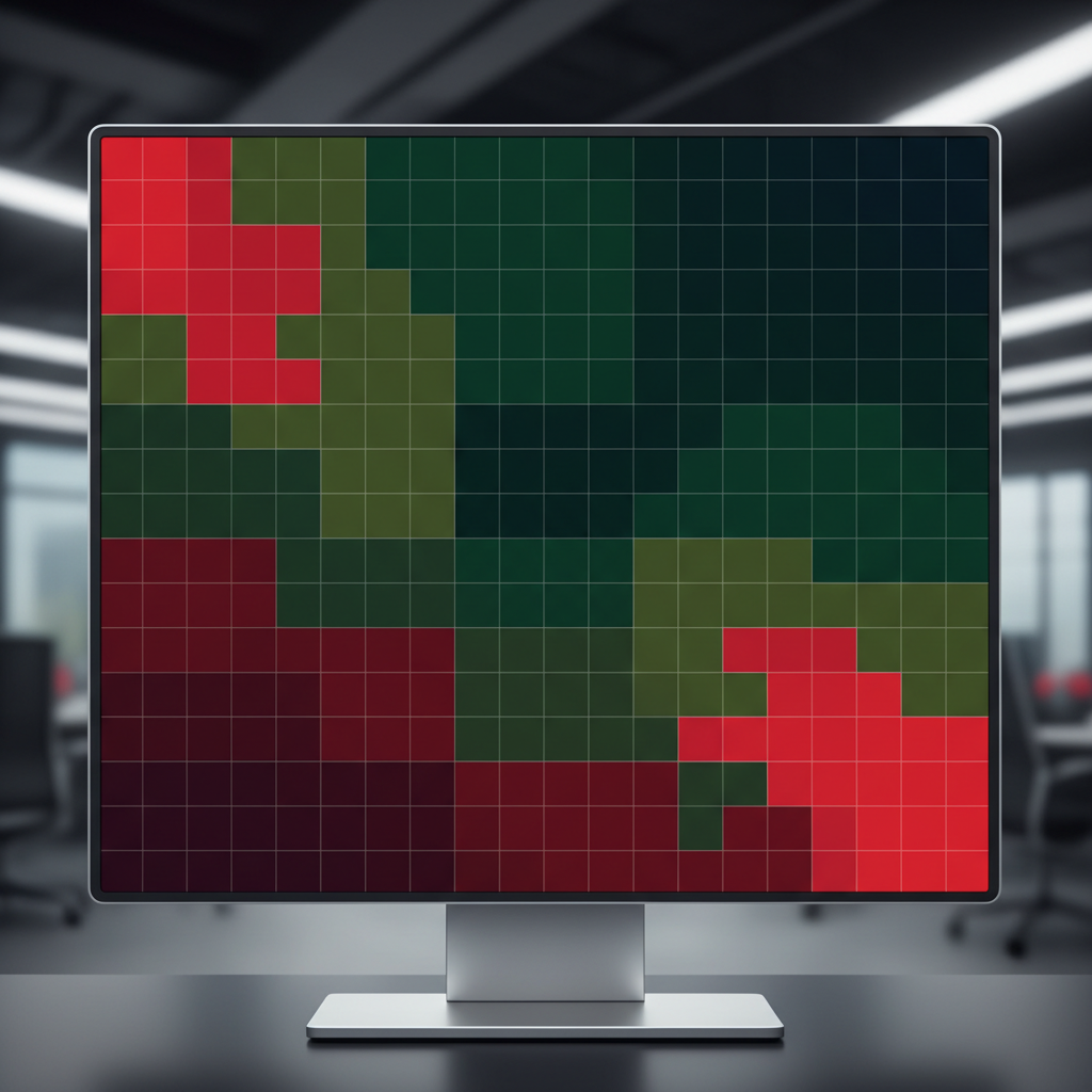 복잡한 금융 데이터와 히트맵 차트