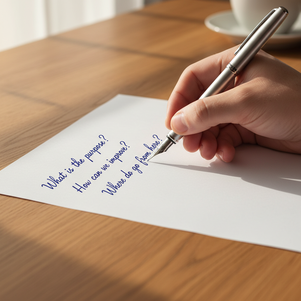 종이에 고민 상담 내용을 차분하게 적어 내려가는 손길