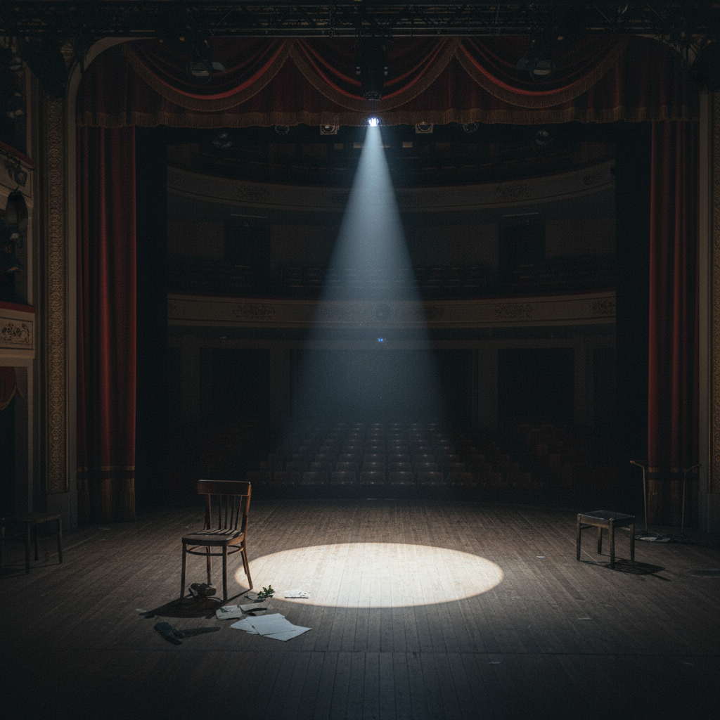 공연이 끝난 후 비어있는 연극 무대의 고요한 모습