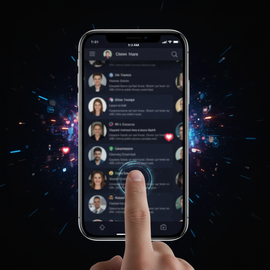 여러 개의 SNS 계정이 띄워진 스마트폰 화면