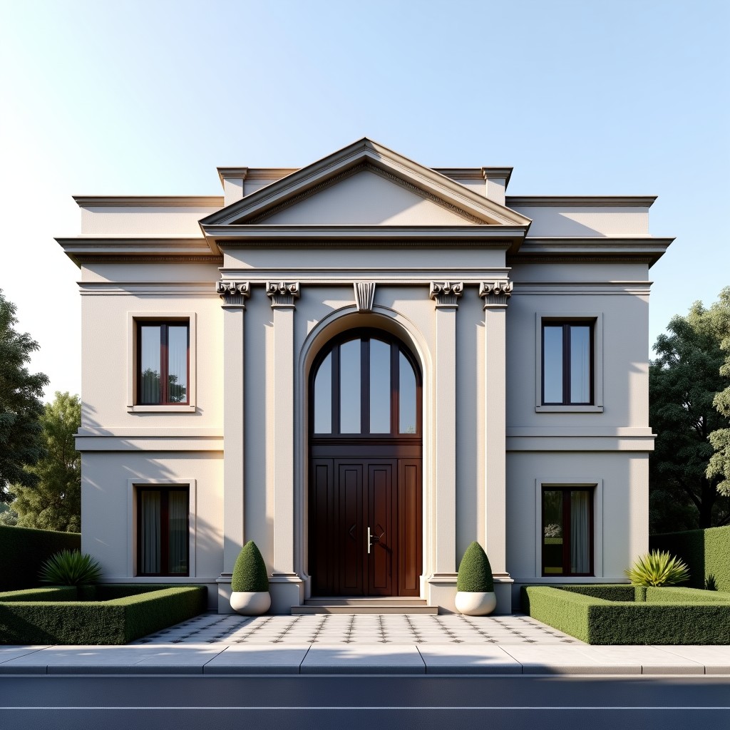 A luxurious and modern stand-alone wedding hall building in Gangnam Seoul, European classic architectural style with elegant stone exterior, bright daylight, clean street view, 4:3