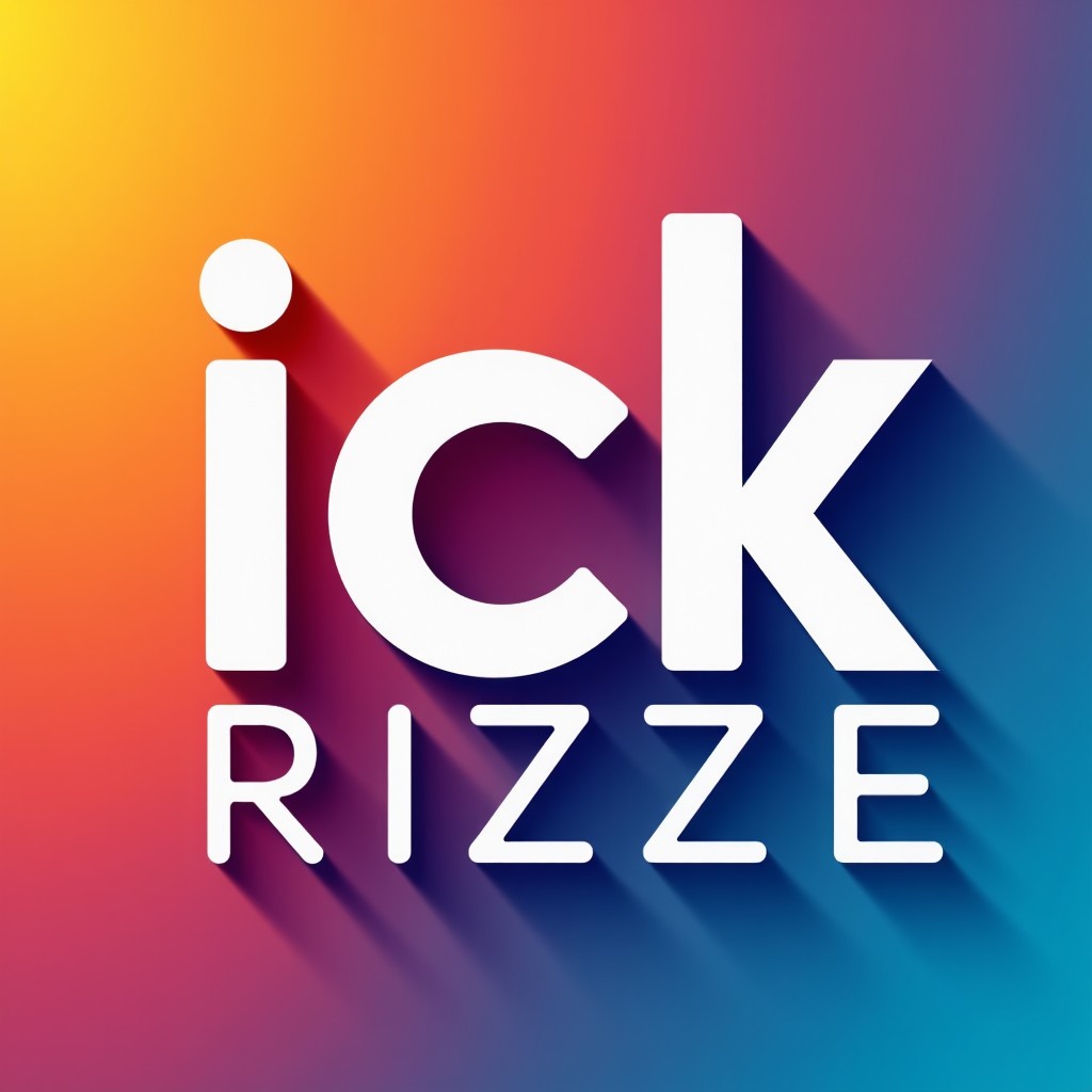 A clean and modern infographic style illustration featuring words like ICK, RIZZ, and CRINGE in bold typography, vibrant gradient background, digital art style, high contrast, 1:1