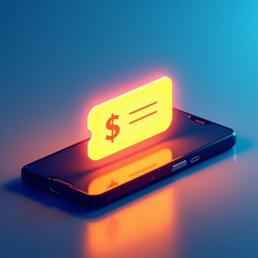A stylized digital voucher icon glowing on a smartphone screen, modern and professional infographic style, soft blue and orange gradient background, high contrast, 4:3