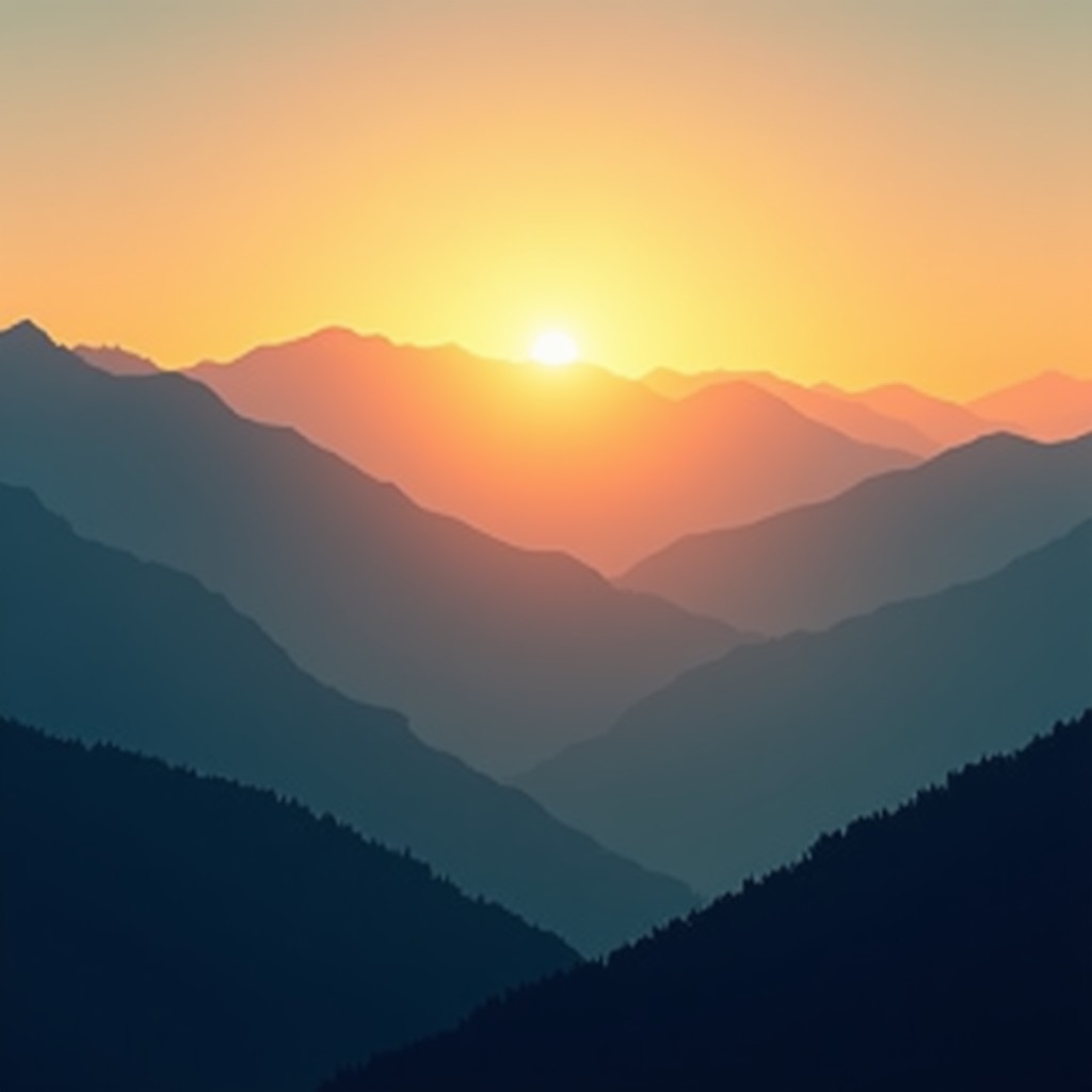 A breathtaking landscape of a mountain range at sunrise. The morning mist is slowly clearing away, revealing a golden glow from the rising sun. Symbolic of hope, patience, and a new beginning. High quality nature photography. 1:1