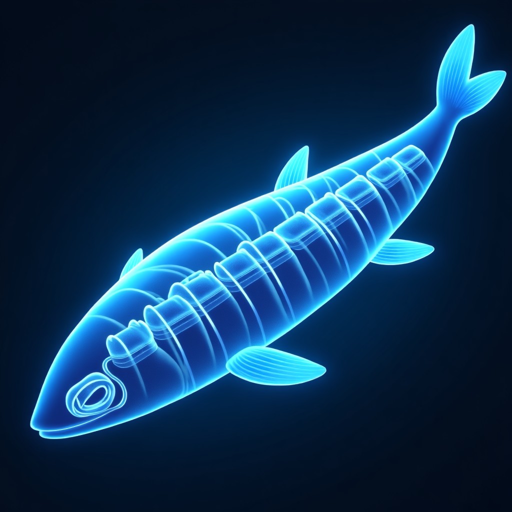 Modern infographic showing the internal structure of an electric eel, highlighting electrocytes arranged like batteries in series, glowing blue energy lines, clean layout, 1:1