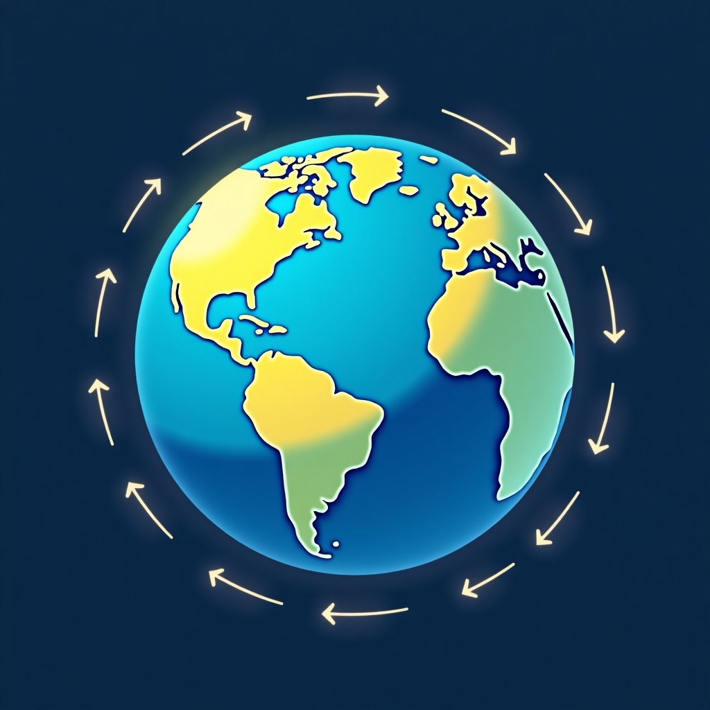 A clean infographic showing the Earth's tectonic plates with glowing boundary lines, arrows indicating the direction of plate movement over a deep blue ocean background, modern and educational style, 1:1