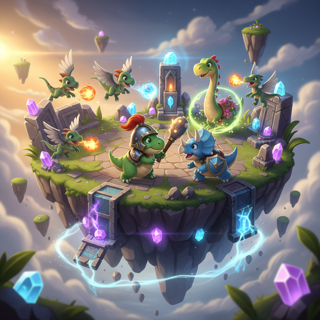 게임 속 귀여운 캐릭터들이 전투하는 모습