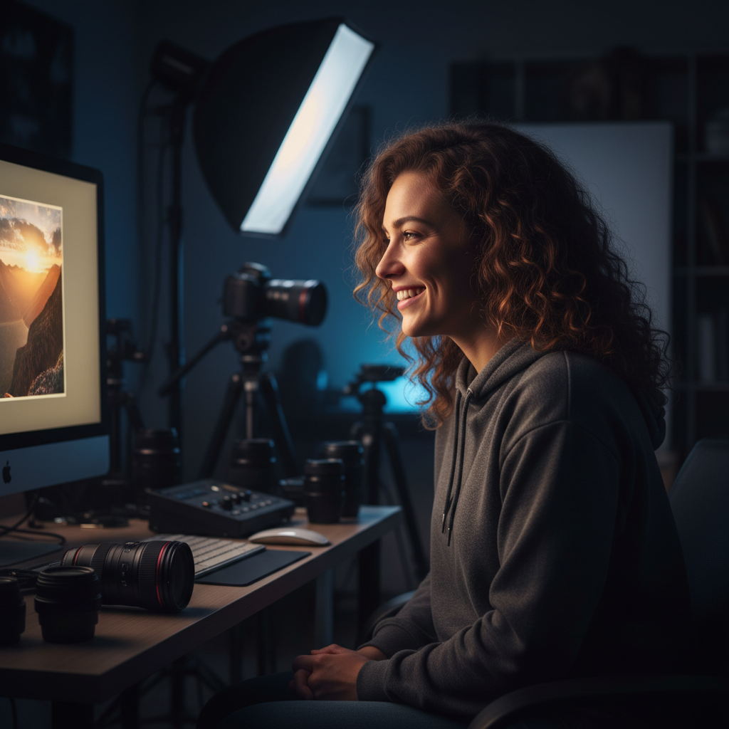 결과물을 확인하며 만족스러워하는 모습