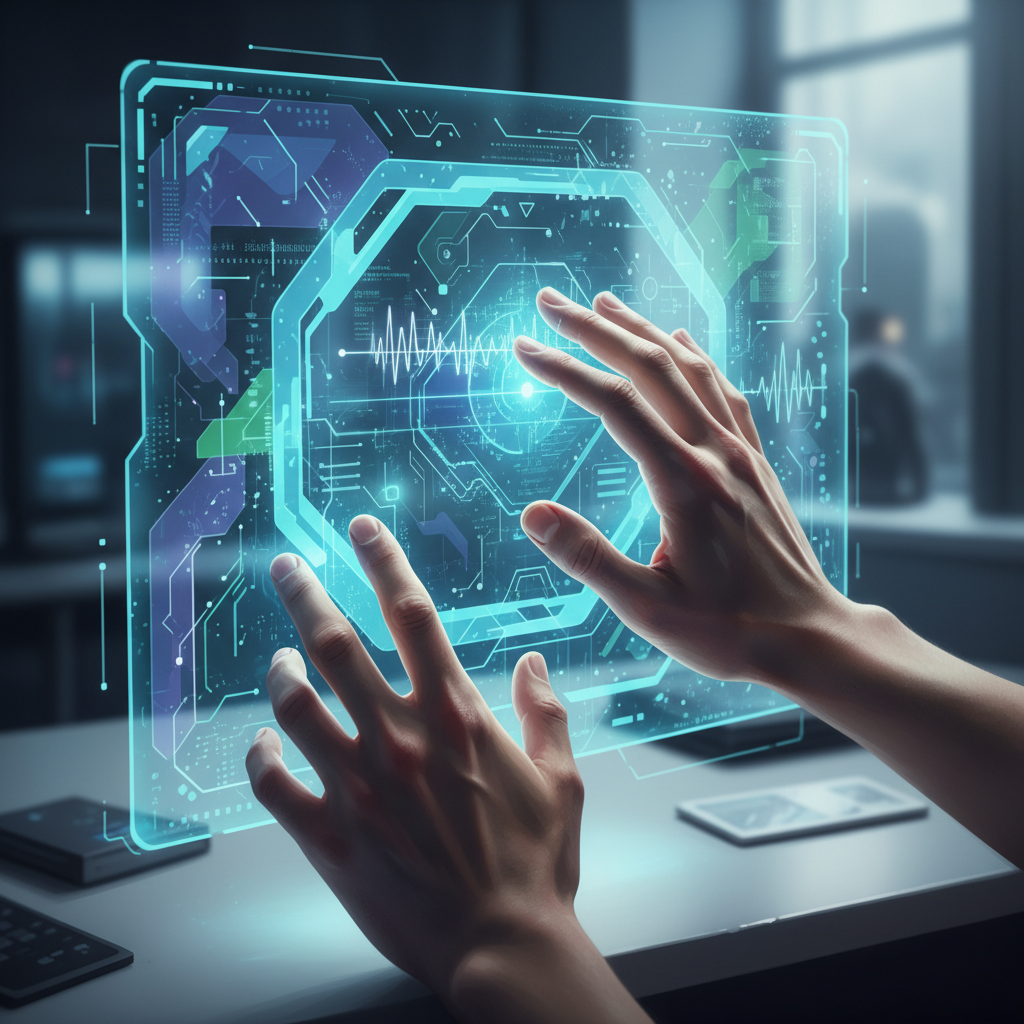 기술과 인간이 공존하는 모습의 컨셉 아트