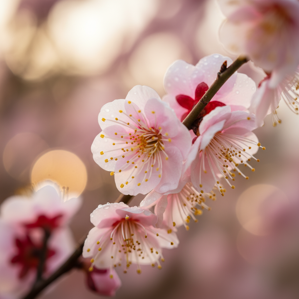 기장 매화원의 매화꽃 접사 촬영