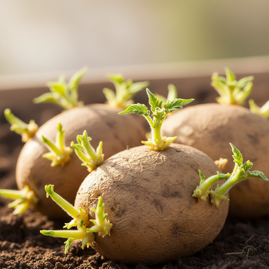 깨끗하게 손질되어 눈이 튼 씨감자