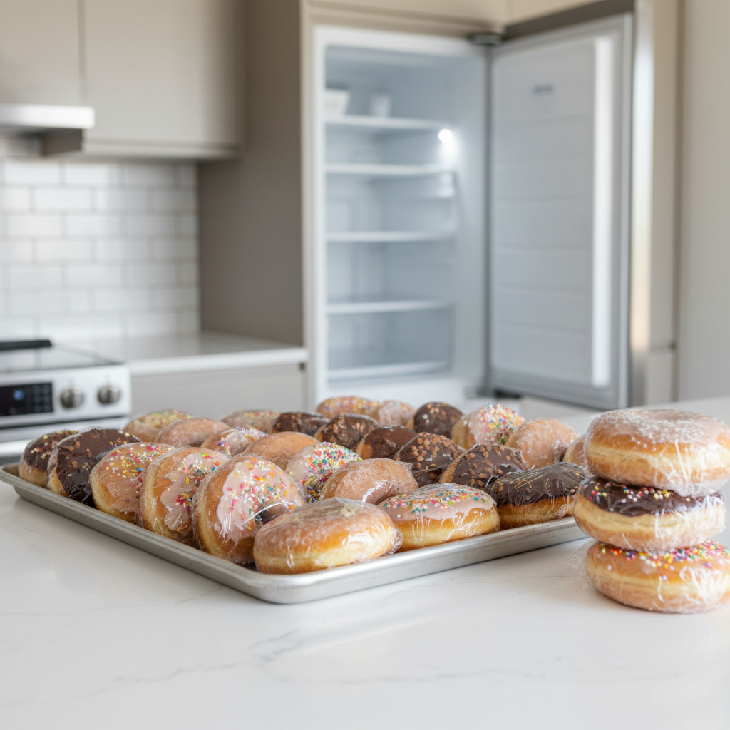 냉동실에 보관하기 좋게 소분된 도넛