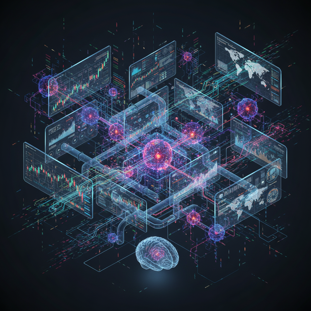 다양한 데이터가 복잡하게 얽힌 모니터 화면