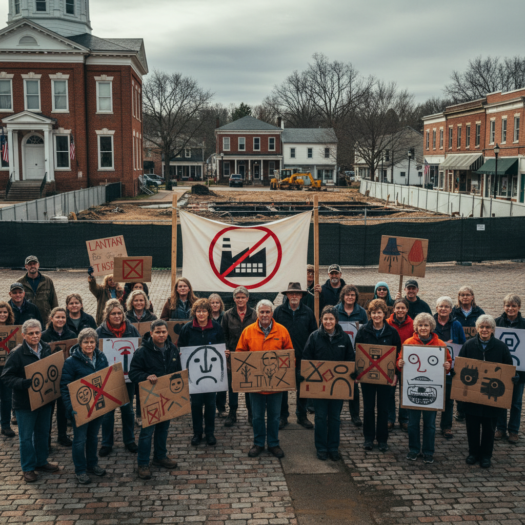 데이터센터 건설 반대 시위 현장