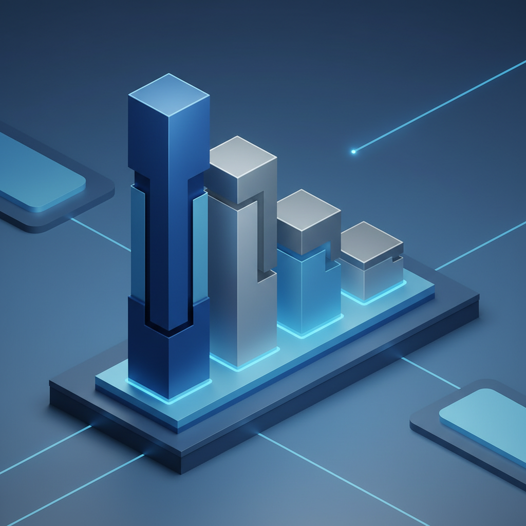 데이터 차트가 하락하고 있는 모습