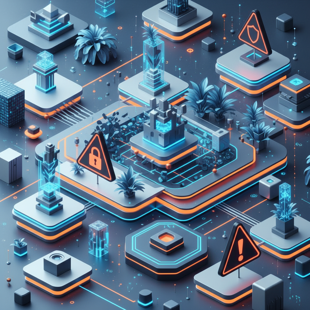 디지털 공간과 경고 아이콘