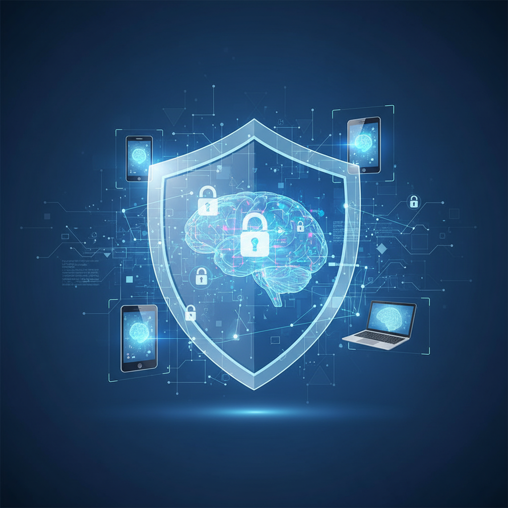 디지털 데이터가 안전하게 보호되는 네트워크 그래픽