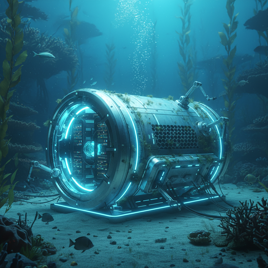 바닷속에 잠겨 있는 차가운 데이터 센터 모듈