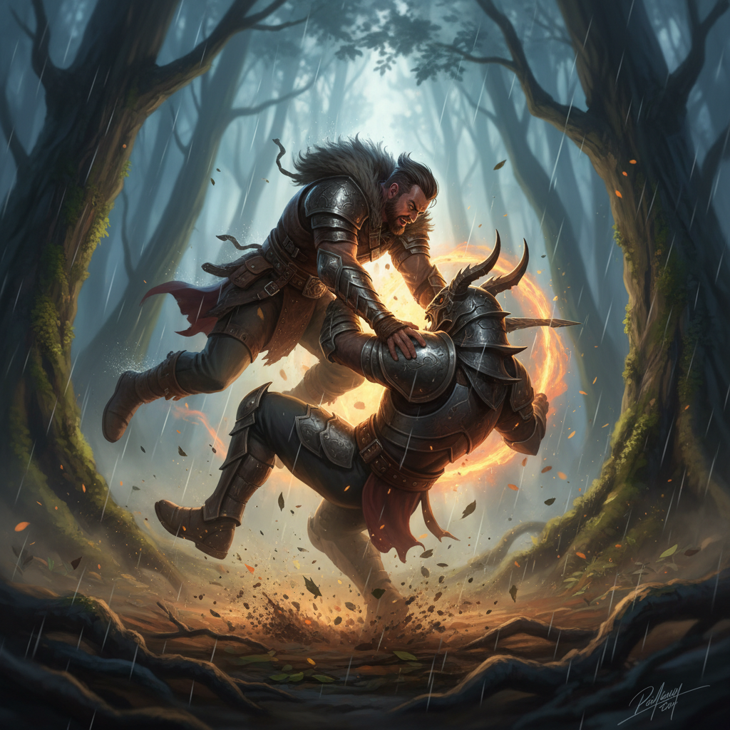 박진감 넘치는 근접 전투 액션을 펼치는 주인공