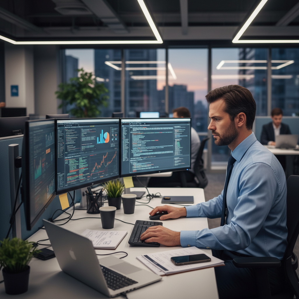 복잡한 데이터 속에서 정확한 정보를 찾는 모습