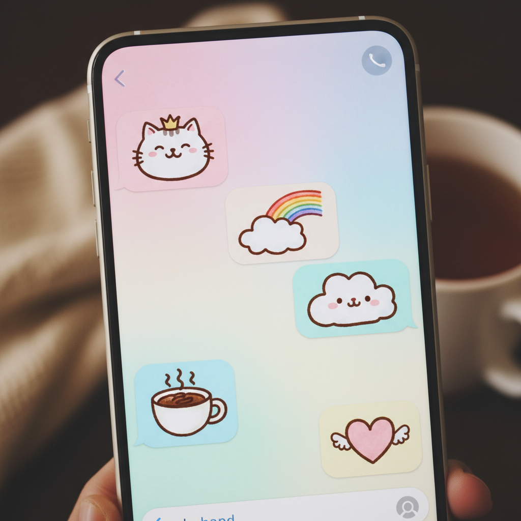 아기자기한 일러스트가 들어간 카카오톡 테마 디자인