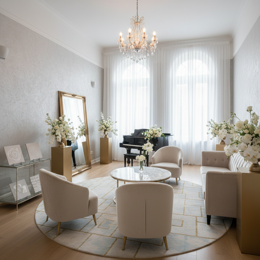 웨딩 촬영 스튜디오의 세련된 인테리어