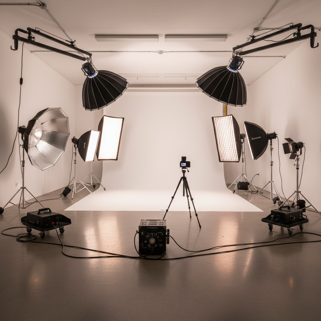 전문적인 사진 촬영 스튜디오 내부