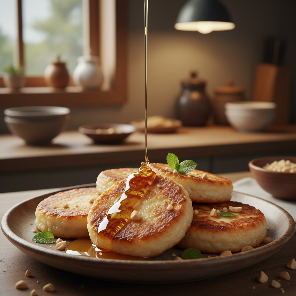 집에서 만든 달콤한 버터떡 간식