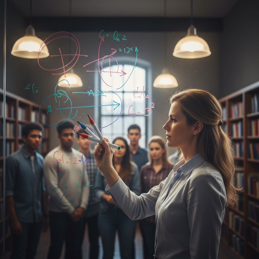 창의적인 수업을 준비하는 교사의 모습