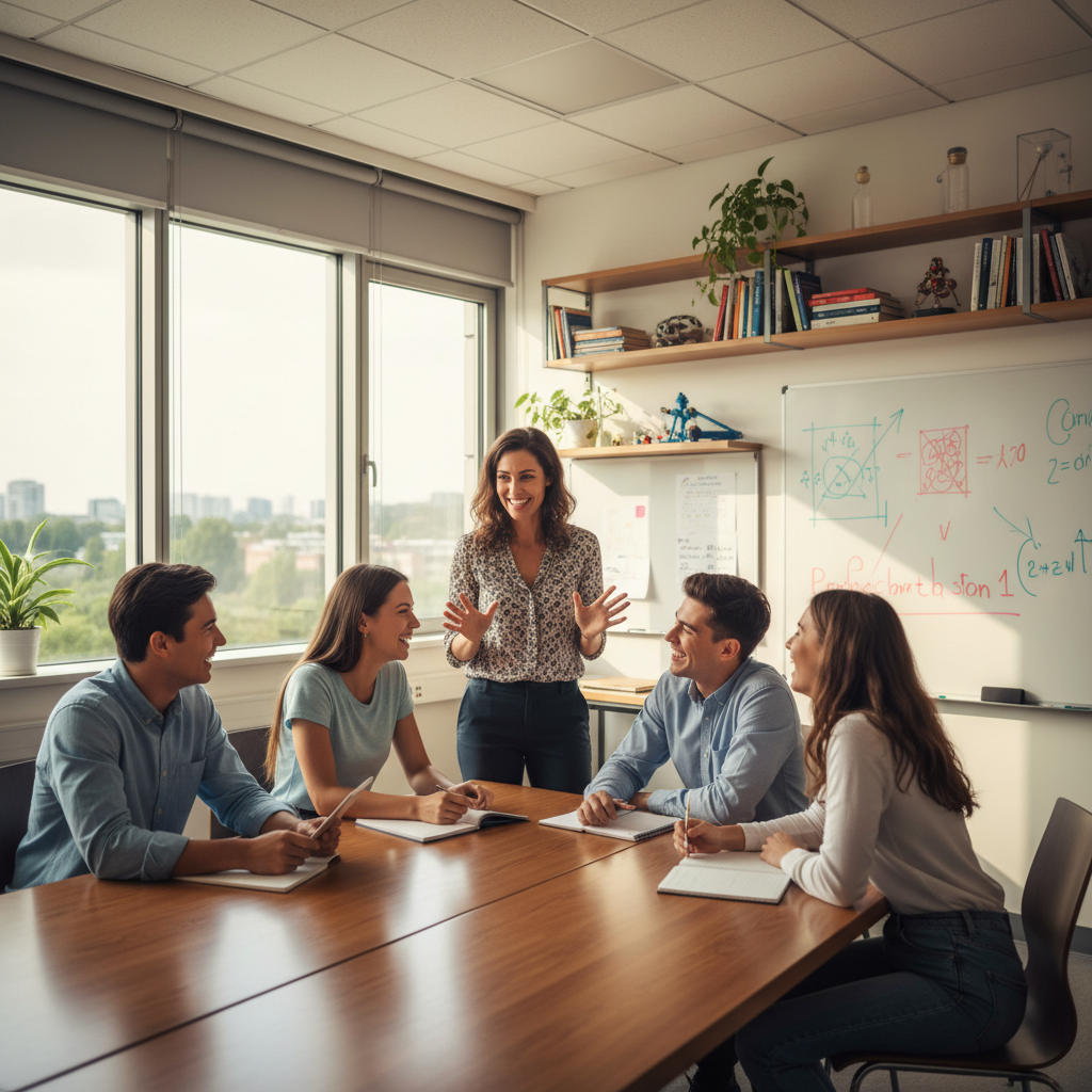 학생들과 소통하며 토론하는 교실 현장