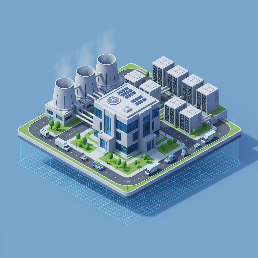 현대적인 데이터센터 시설 외관