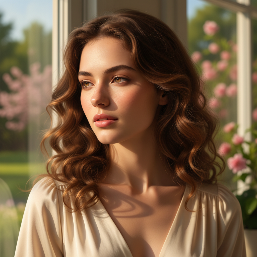 화사하게 유지된 베이스 메이크업을 한 여성의 모습