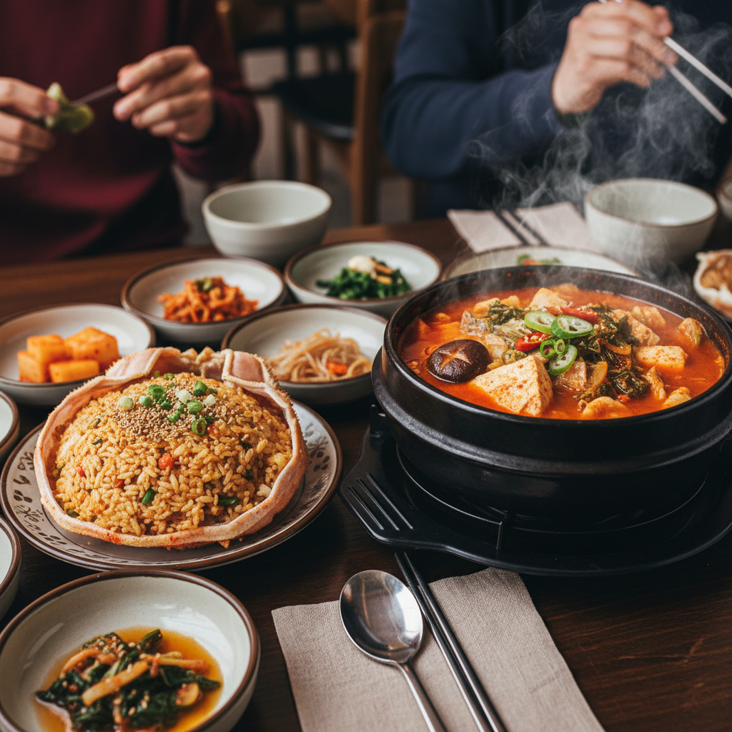고소한 내장에 볶아낸 등딱지 볶음밥과 보글보글 끓는 매운탕