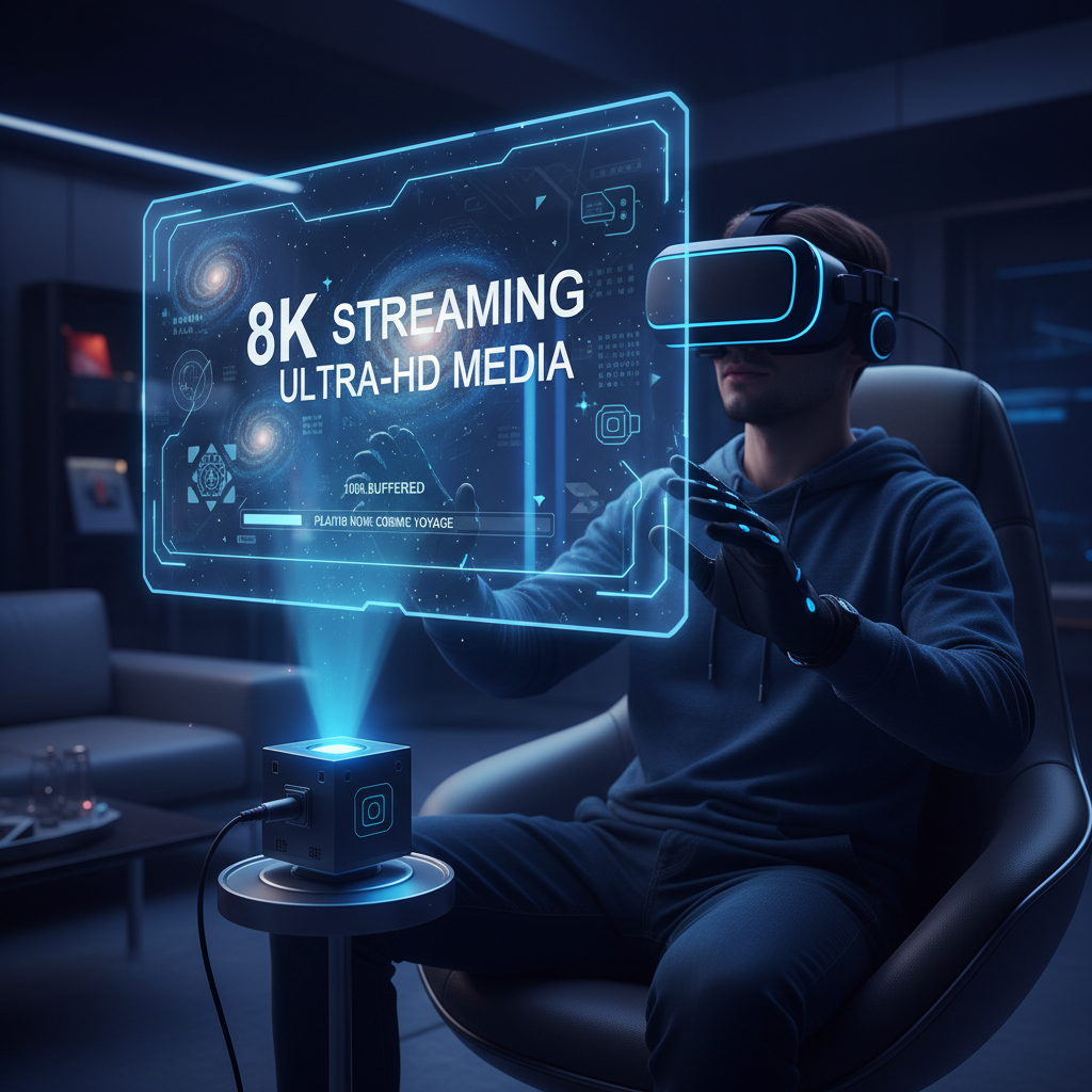 8K 영상 스트리밍을 보여주는 이미지