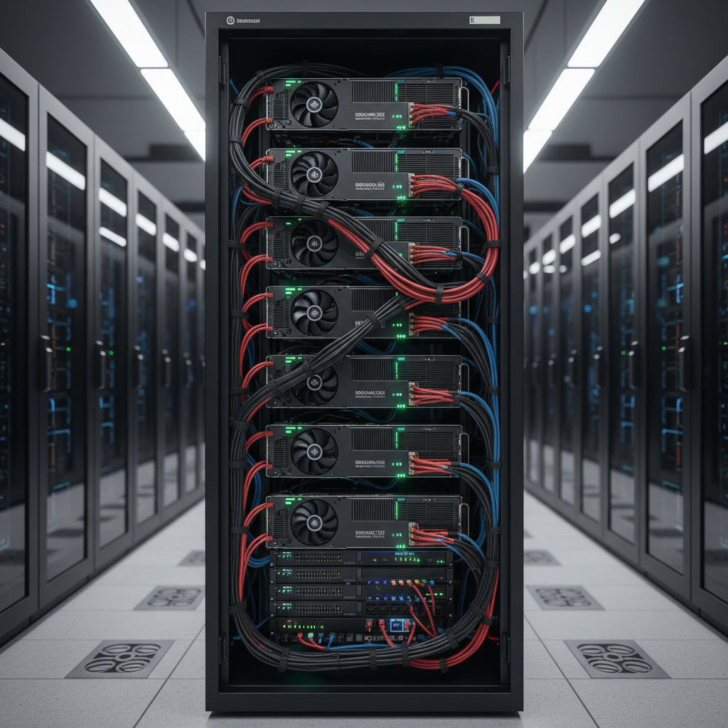 AI 데이터센터 내 GPU 클러스터 연결 이미지