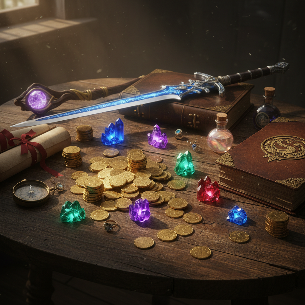 게임 내 재화와 장비 화면