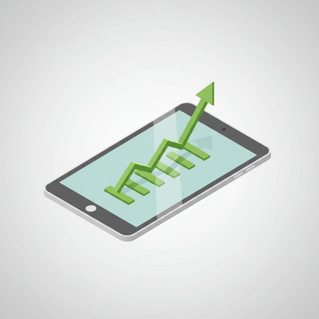 급등하는 국제 유가 차트를 보여주는 태블릿 화면